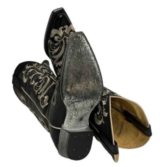 SHYANNE Women's Black Sloan Western Boots - Square Toe Size 8 - Picture 14 of 16